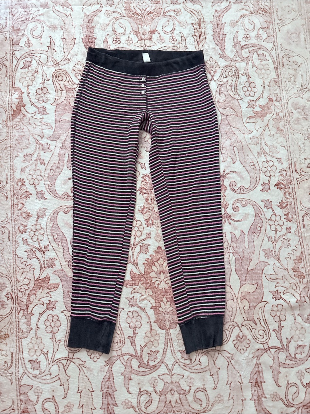 Victoria's Secret Black & Pink Striped Pajama Pants